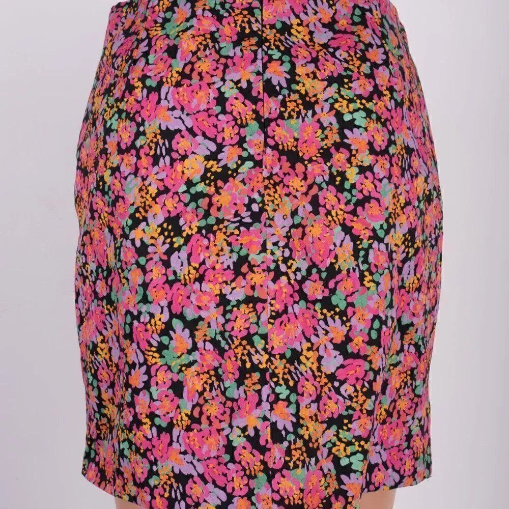 Zara Womens Mini Skirt Draped Ruched M Pink Black